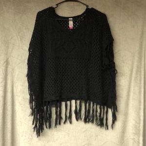 No boundaries poncho sweater